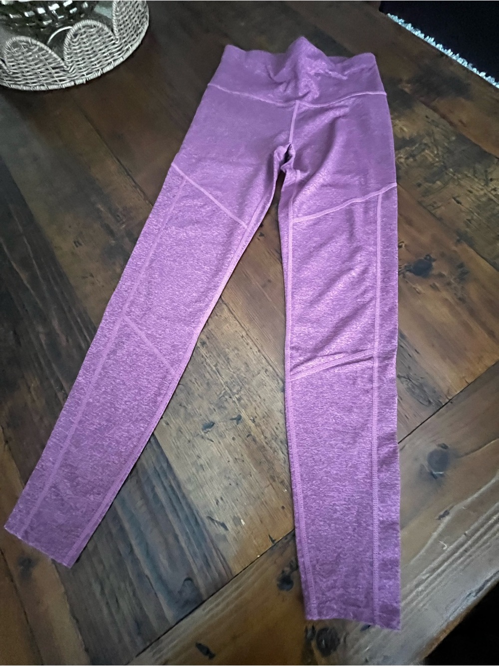 JoyLab Heathered Plum Cropped Tank & Leggings Set - Picture 2 of 6